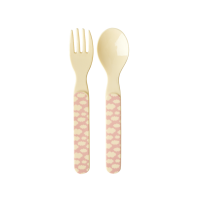 Pink Cloud Print Childs Melamine Spoon & Fork Set by Rice DK